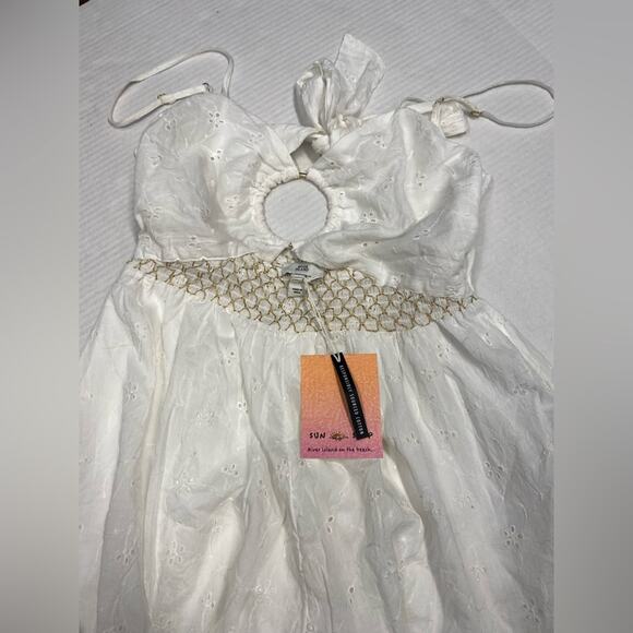 River Island white playsuit romper boho size small (b19) - Picture 4 of 8